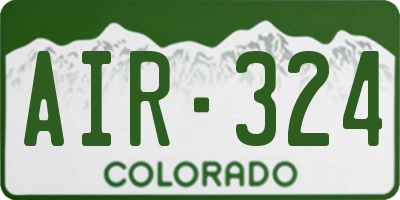 CO license plate AIR324