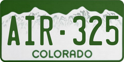 CO license plate AIR325