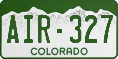 CO license plate AIR327
