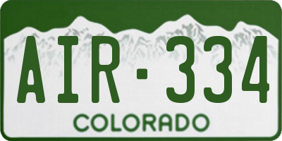 CO license plate AIR334