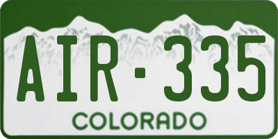 CO license plate AIR335
