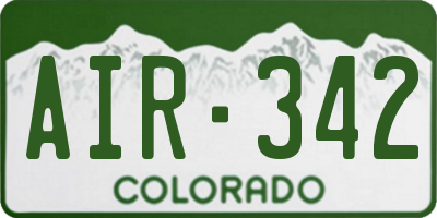 CO license plate AIR342