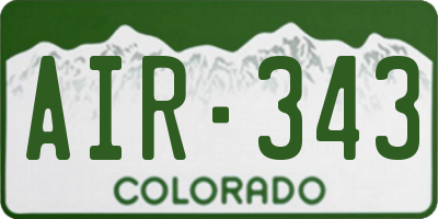 CO license plate AIR343