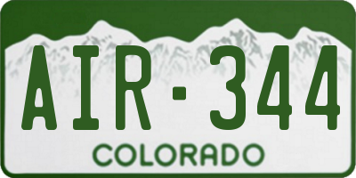 CO license plate AIR344