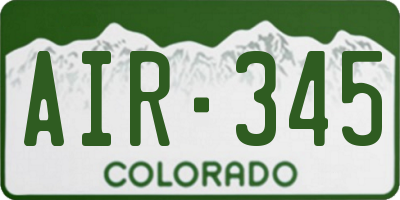 CO license plate AIR345