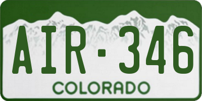 CO license plate AIR346