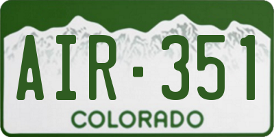 CO license plate AIR351