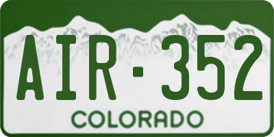 CO license plate AIR352