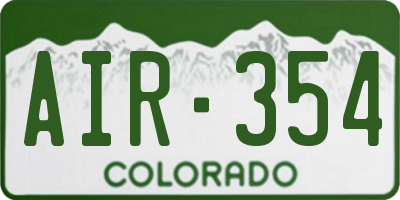 CO license plate AIR354