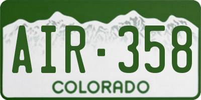 CO license plate AIR358