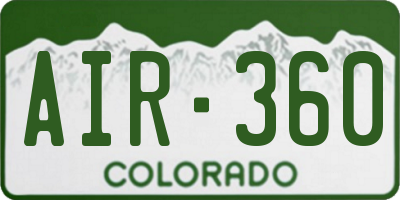 CO license plate AIR360