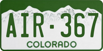 CO license plate AIR367