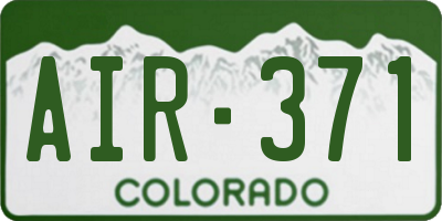 CO license plate AIR371