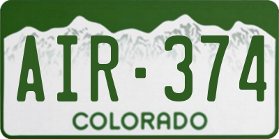 CO license plate AIR374