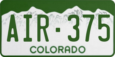 CO license plate AIR375