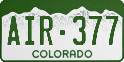 CO license plate AIR377