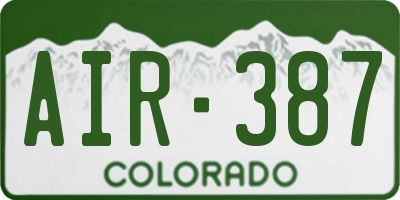 CO license plate AIR387