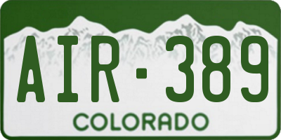 CO license plate AIR389