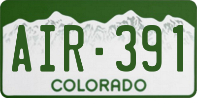 CO license plate AIR391