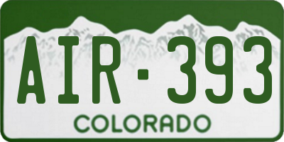 CO license plate AIR393