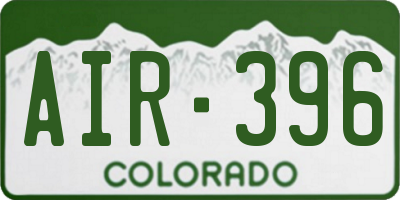 CO license plate AIR396