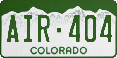 CO license plate AIR404