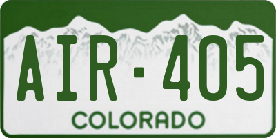 CO license plate AIR405