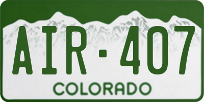CO license plate AIR407