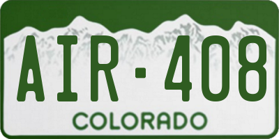 CO license plate AIR408