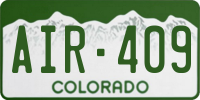 CO license plate AIR409