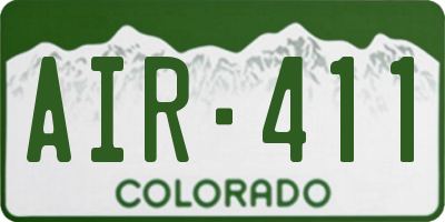 CO license plate AIR411