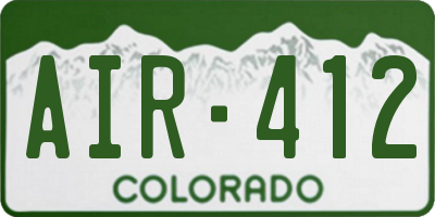 CO license plate AIR412