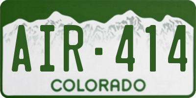 CO license plate AIR414