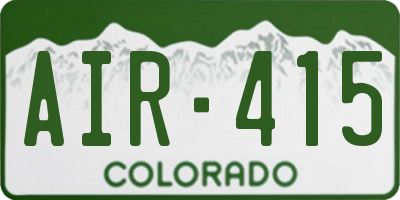 CO license plate AIR415