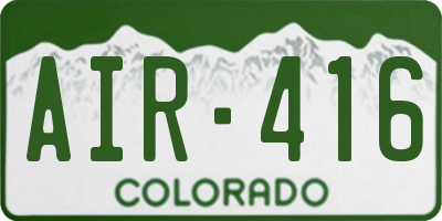 CO license plate AIR416