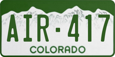 CO license plate AIR417