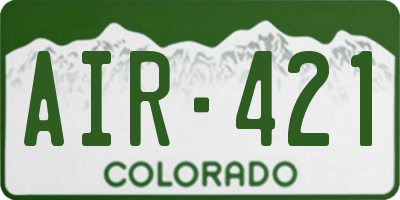 CO license plate AIR421