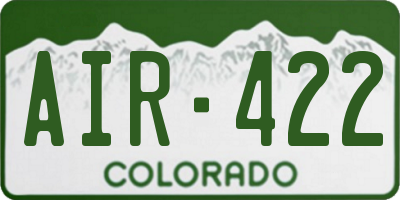 CO license plate AIR422