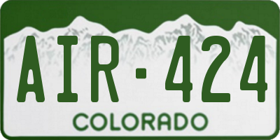 CO license plate AIR424