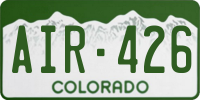 CO license plate AIR426