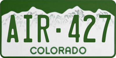 CO license plate AIR427
