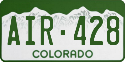 CO license plate AIR428