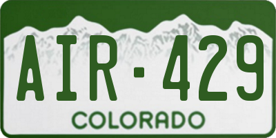 CO license plate AIR429