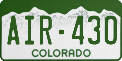 CO license plate AIR430