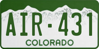 CO license plate AIR431