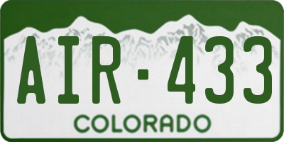 CO license plate AIR433