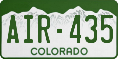 CO license plate AIR435