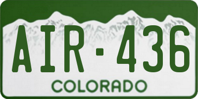 CO license plate AIR436