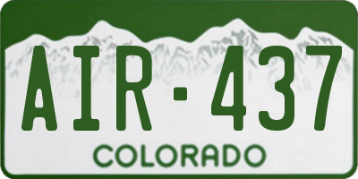 CO license plate AIR437