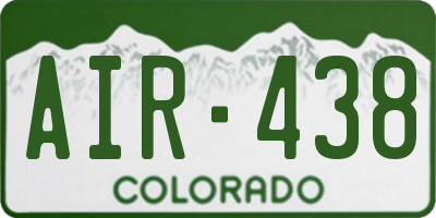 CO license plate AIR438